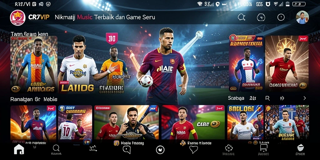 Tampilan gameplay seru saat menikmati musik di CR7VIP.