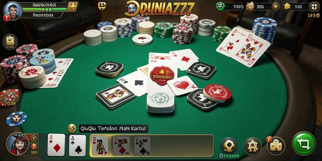 Tampilan gameplay seru QiuQiu di DUNIA777.