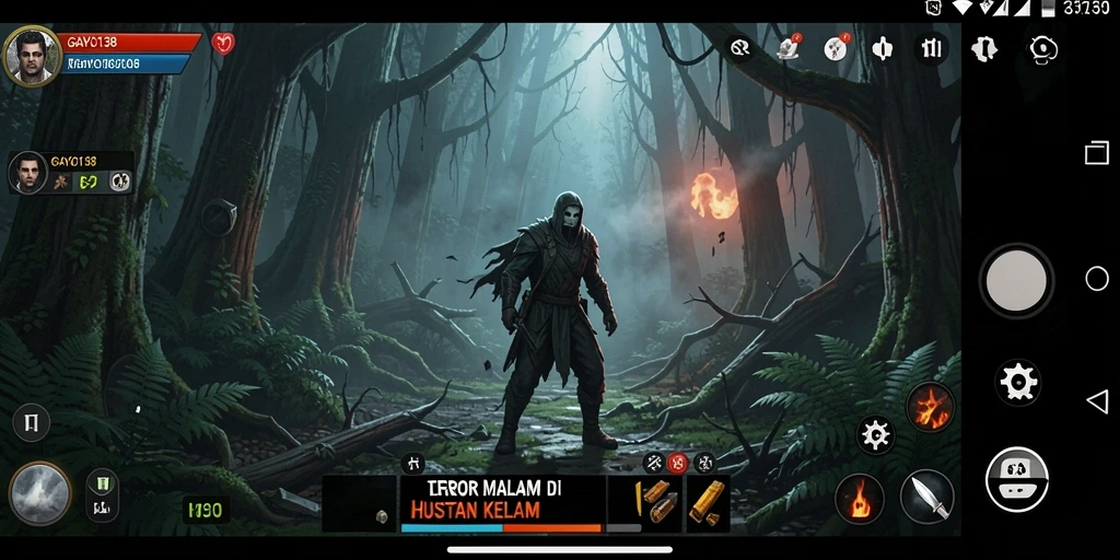Screenshot menampilkan momen menegangkan dalam gameplay horror.