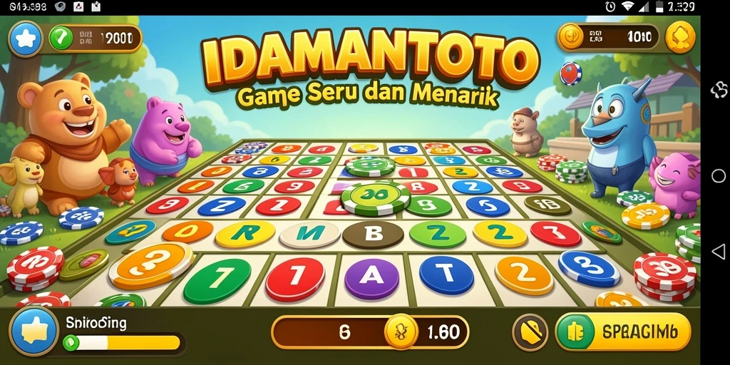 Tampilan gameplay seru dalam IDAMANTOTO yang penuh warna.
