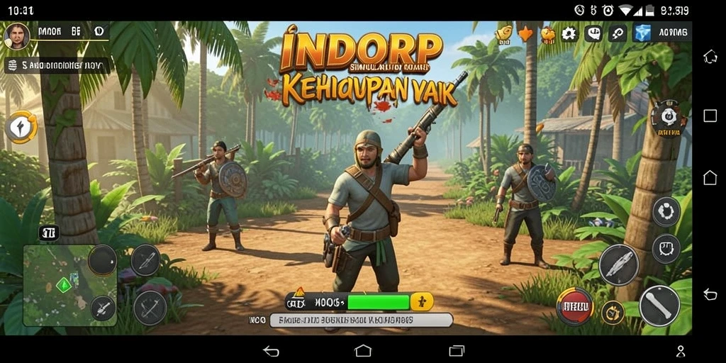 Tampilan gameplay INDORP yang menawan dengan aktivitas karakter yang beragam.