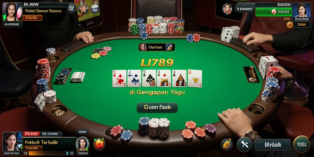 Screenshot permainan LI789 yang menunjukkan serunya bermain poker.