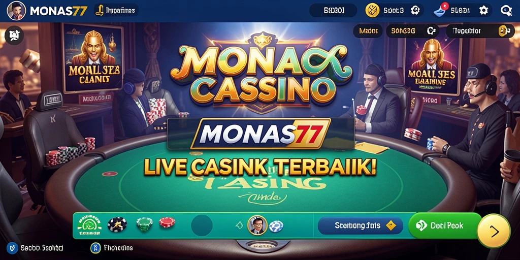 Tampilan gameplay Live Casino yang mendebarkan di MONAS77.