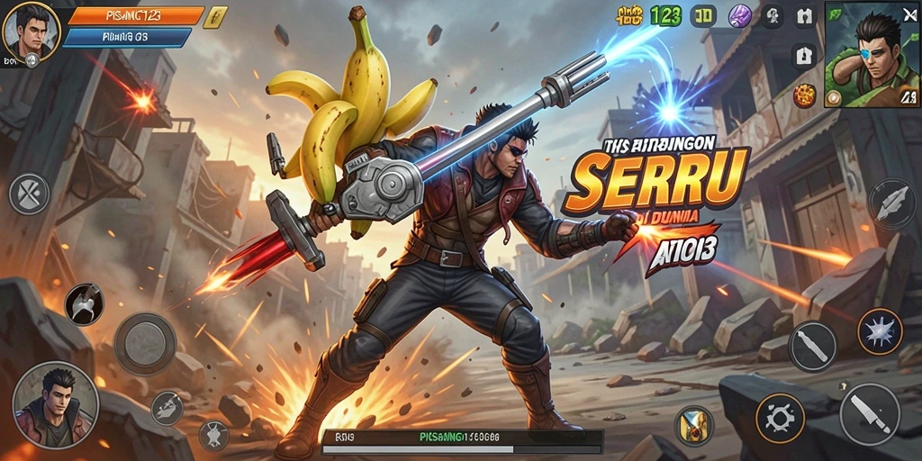 Tampilkan aksi seru dengan PISANG123 dalam gameplay yang intens.