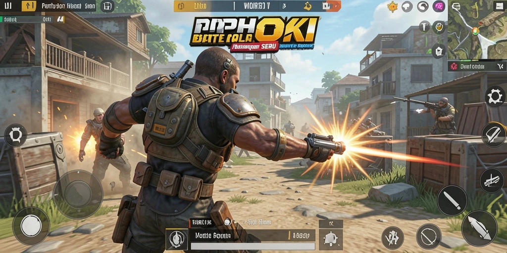 Screenshot gameplay PPHOKI: laga seru di arena Battle Royale.
