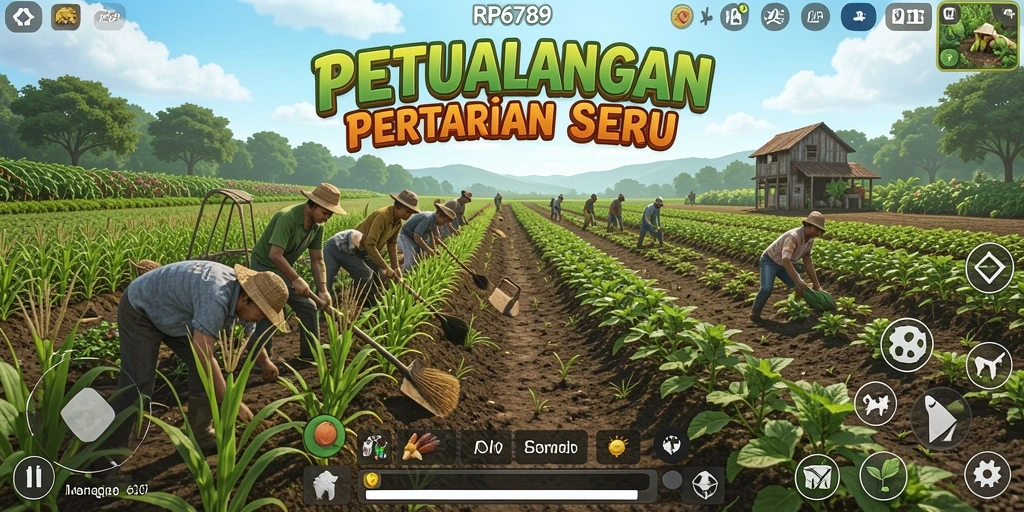 Screenshot RP6789 menampilkan gameplay seru dengan tanaman hijau subur.