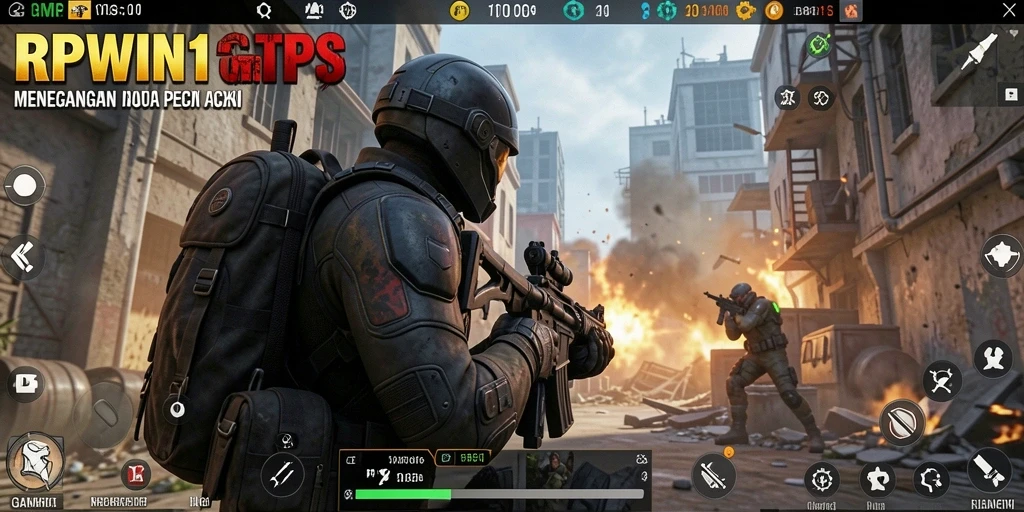 Screenshot RPWIN1 menampilkan aksi gameplay TPS yang seru.