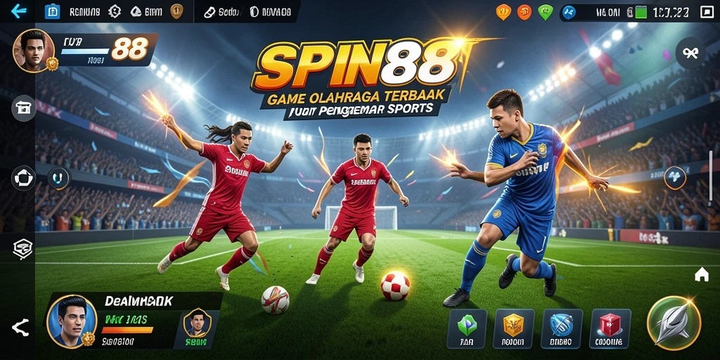 Tampilan utama SPIN88 yang menunjukkan aksi olahraga mendebarkan.