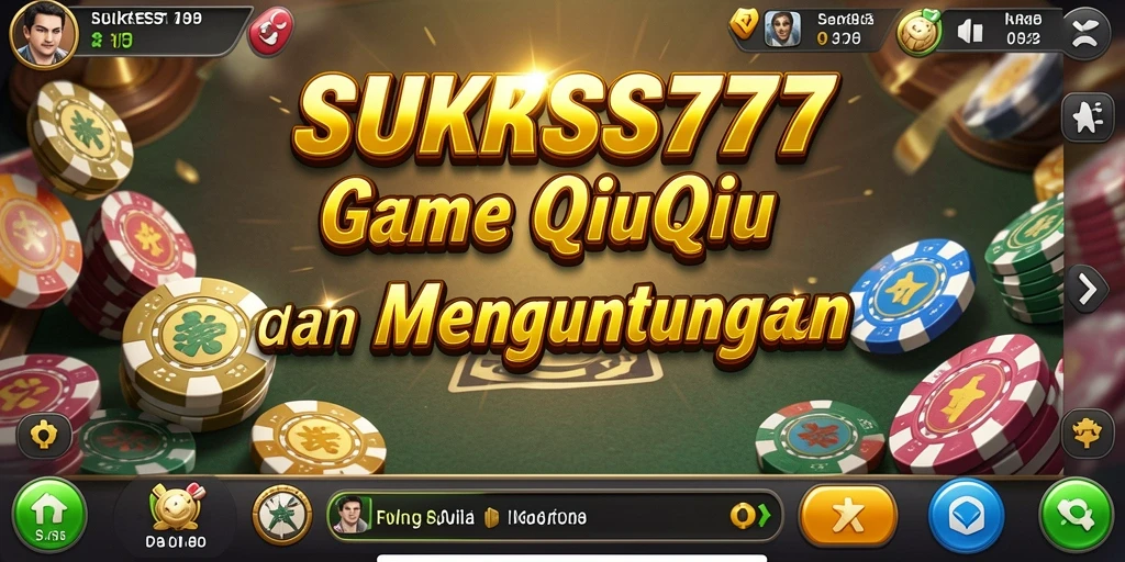 Tampilan gameplay seru dalam SUKSES777 dengan kartu QiuQiu.